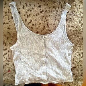 Gray button Tank Top